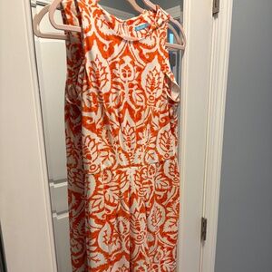J. McLaughlin Sleeveless Sheath Dress in Orange Print - Size M